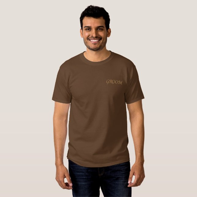 Männerarmut Besticktes T-Shirt (Vorne ganz)