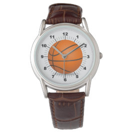 Männerbasketball Klassisches Brown Lederband Armbanduhr