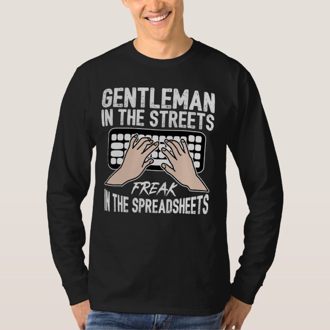 Männerbuchhaltung in der Tabellenkalkulation T-Shirt (Vorderseite)