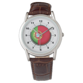Männerflagge: Brown Leather Strap Watch Armbanduhr