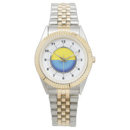 Männerflagge in der Ukraine - Zwei-Tonen-Armbanduh Armbanduhr