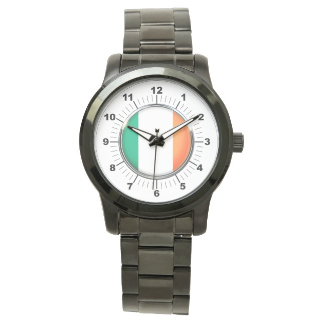 Männerflagge - Oversized Black Bracelet Watch Armbanduhr (Vorderseite)