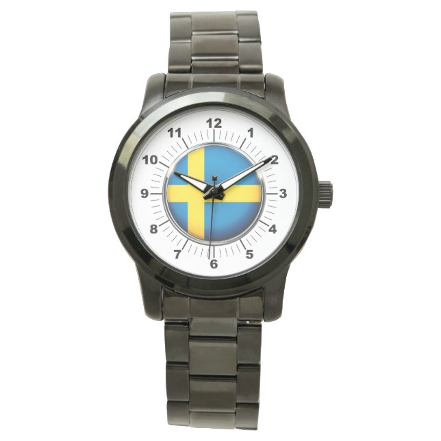 Männerflagge - Oversized Black Bracelet Watch Armbanduhr (Vorderseite)