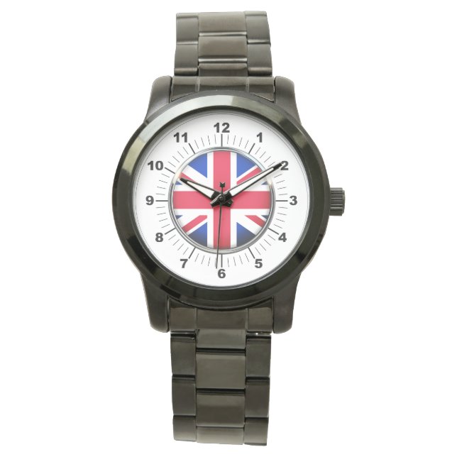 Männerflagge - Oversized Black Bracelet Watch Armbanduhr (Vorderseite)