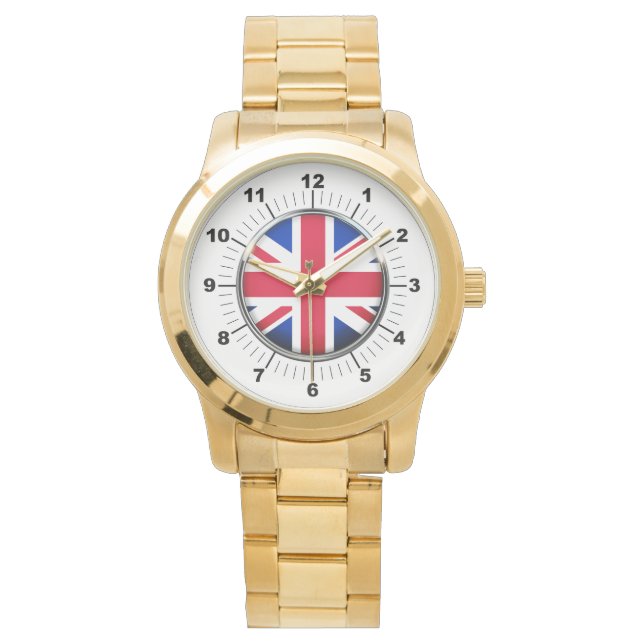 Männerflagge - Oversized Gold Bracelet Watch Armbanduhr (Vorderseite)
