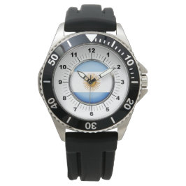 Männerflagge - Schwarzer Gummi-Armbanduhr Armbanduhr