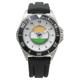 Männerflagge - Schwarzer Gummi-Strap-Beobachtung Armbanduhr