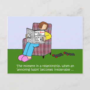 Männerfreundlicher Habits-Cartoon-Spaß Postkarte