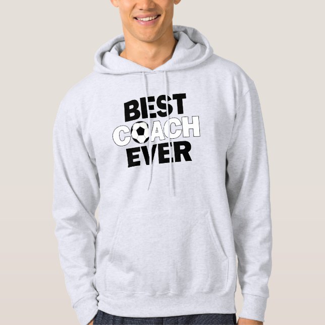 Männerfußball BEST COACH EVER Fußball-Trainer Hoodie (Vorderseite)