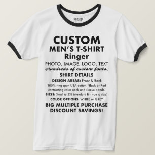Männergewohnter Personalisierter Ringer-T - Shirt
