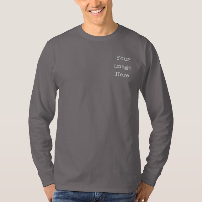 Männergewohntes schwarzes Langschläfchen-Shirt T-Shirt (Vorderseite)