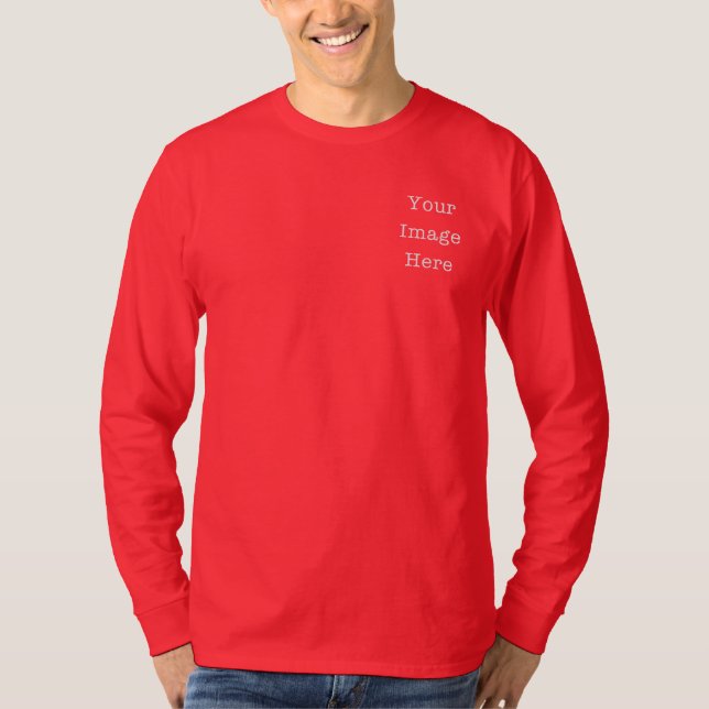Männergewohntes schwarzes Langschläfchen-Shirt T-Shirt (Vorderseite)