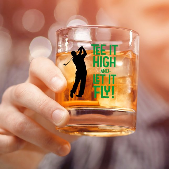 MännerGolf Funny T-Shirt Sportangebot Zitat Niedli Whiskyglas (Men's Golf Funny Tee Sports Quote Cute Black Green Whiskey Glass)