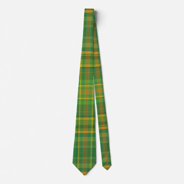 Männergrün-Kariert-Nacktband | Formal Neck Ties Krawatte (Vorderseite)
