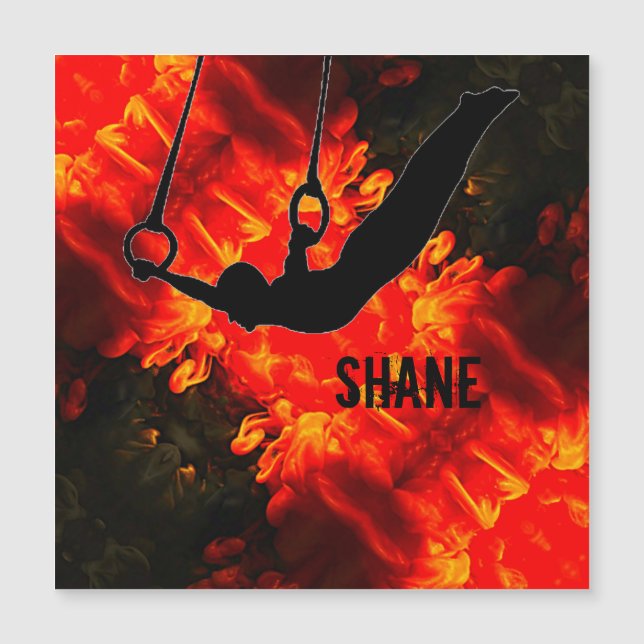 Männergymnastik - Lava Zerstörend Magnetkarte (Vorderseite)