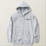 Männerhoodie Bestickter Hoodie<br><div class="desc">Für den Groom hier ist ein Heather Gray Hort zum Entspannen. Schwarzer bestickter Text auf der Vorder- und Rückseite.</div>