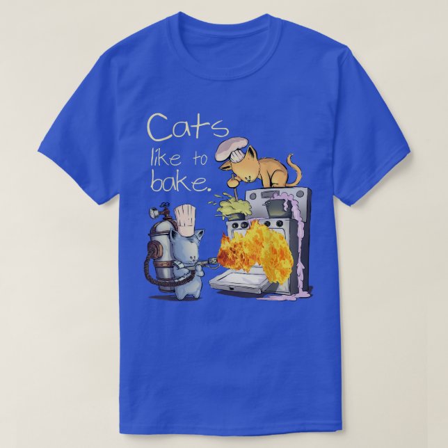 Männerkatzen backen gerne Koch Funny Cat  T-Shirt (Design vorne)