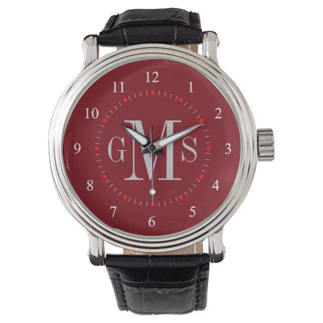 Männerklasse Personalisierte Monogrammüberwachung Armbanduhr (Vorderseite)
