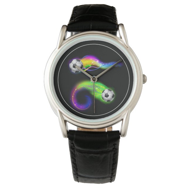 Männerklassische Fußballbälle Armbanduhr (Vorderseite)