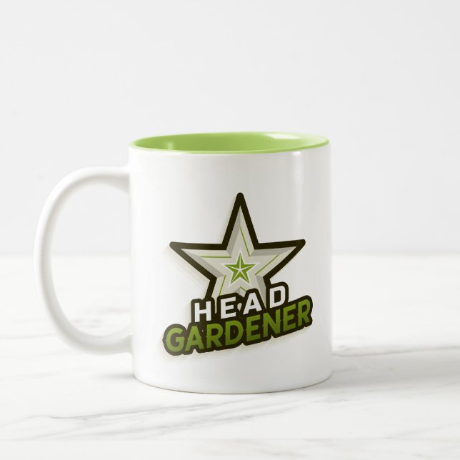 Männerkopfkaffee-Tasse - Grün Zweifarbige Tasse (Links)