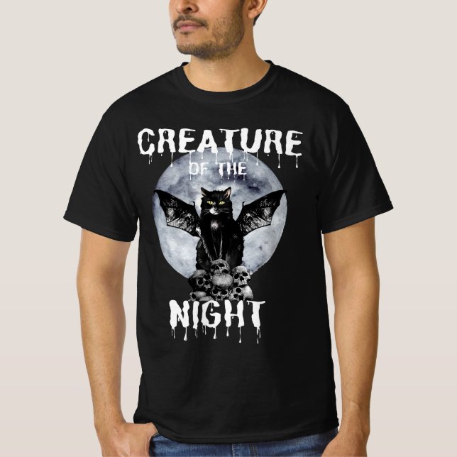 Männerkreatur/Unisex-Kreatur der Nachtkatze T-Shirt (Vorderseite)