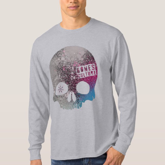 Männerkultur "Graffiti Skull", lange Ärmel T-Shirt (Vorderseite)