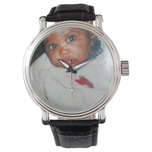 Männerlederstraßenüberwachung Armbanduhr (Vorderseite)