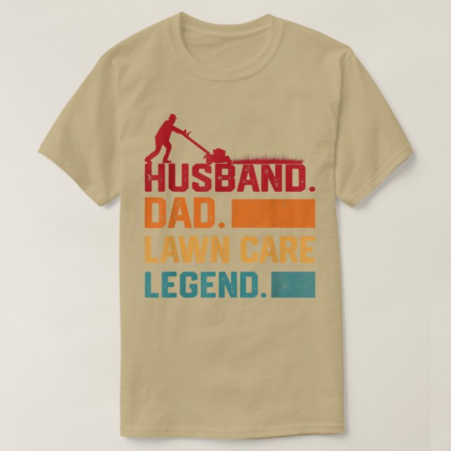 Männermäher mit Vater- und Rasen-Rasen T-Shirt (Design vorne)