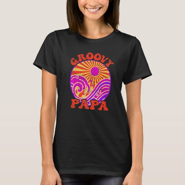 Männern Groovy Papa 70er Jahre Ästhetik Nostalgie  T-Shirt (Vorderseite)