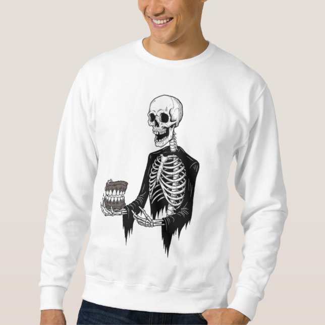 Männerpullover mit Skelett Sweatshirt (Vorderseite)