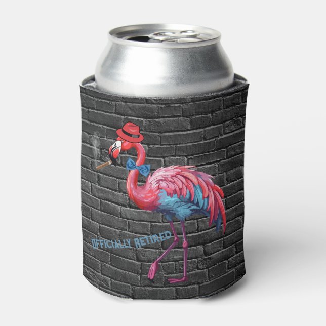 Männerrolle Flamingo Hat Cigar Dosenkühler (Kanne Vorderseite)