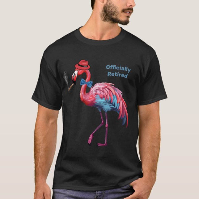 Männerrolle Flamingo Hat Cigar T-Shirt (Vorderseite)