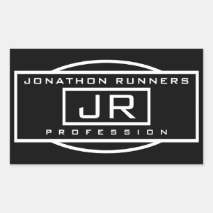 Männersportive Geometrie, Schwarz und Weiß Rechteckiger Aufkleber