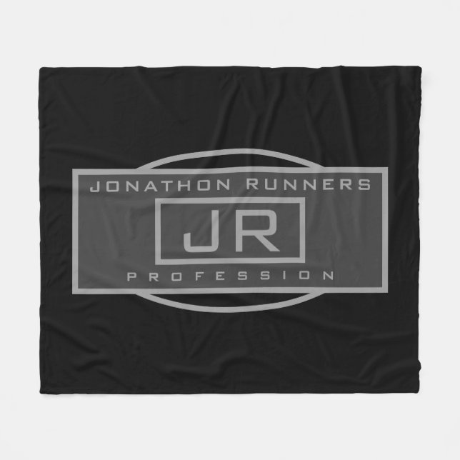 Männersportive Geometrische dunkle Grays & Schwarz Fleecedecke (Vorderseite (Horizontal))