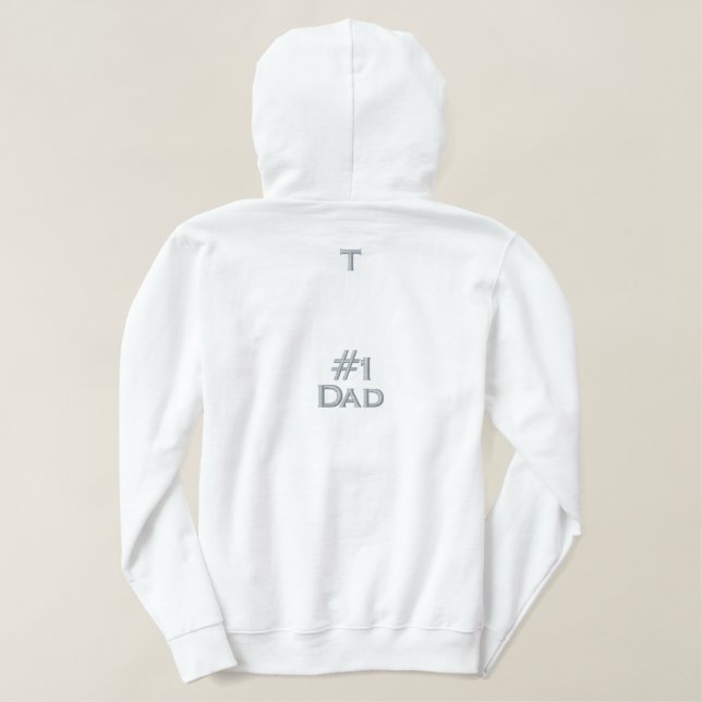 Männerstickerei Nummer 1 Vater Hoodie Sweatshirt (Design Rückseite)