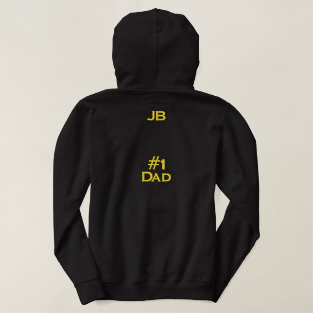 Männerstickerei Nummer 1 Vater Hoodie Sweatshirt (Design Rückseite)