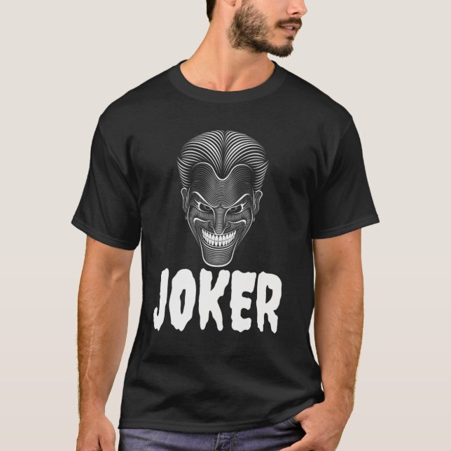 Männerträgt Joker T - Shirt (Vorderseite)