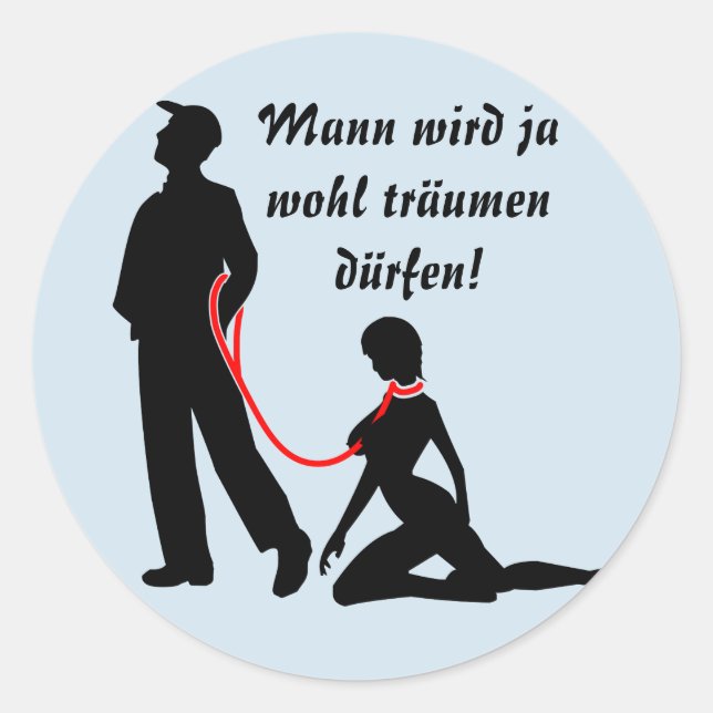 Männerträume Runder Aufkleber (Vorderseite)