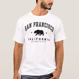 Männerweiße San Francisco - Grizzly Bären-Design T-Shirt
