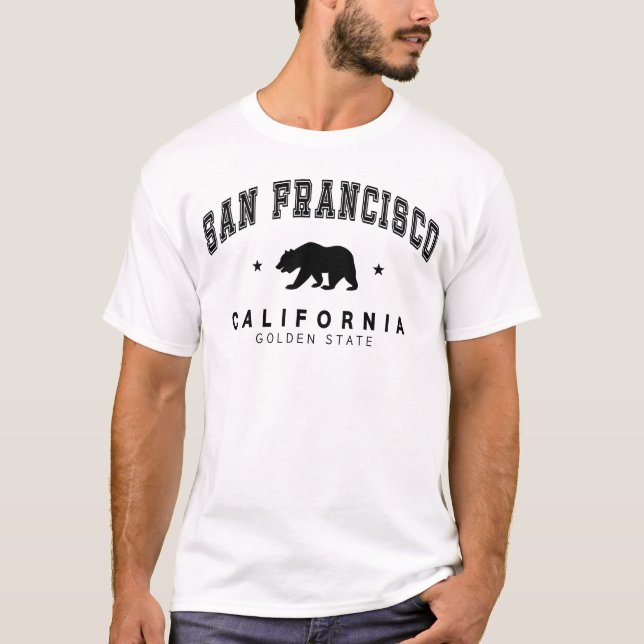 Männerweiße San Francisco - Grizzly Bären-Design T-Shirt (Vorderseite)
