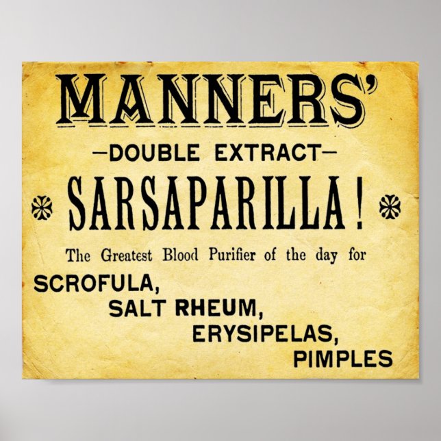 Mannes Double Extract Sarsaparilla Print Poster (Vorne)