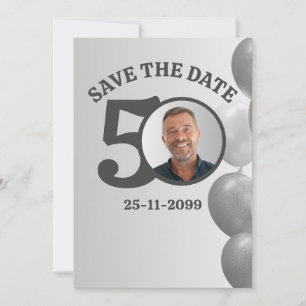 Mannes Save The Date Minimalistischer 50. Geburtst Einladung