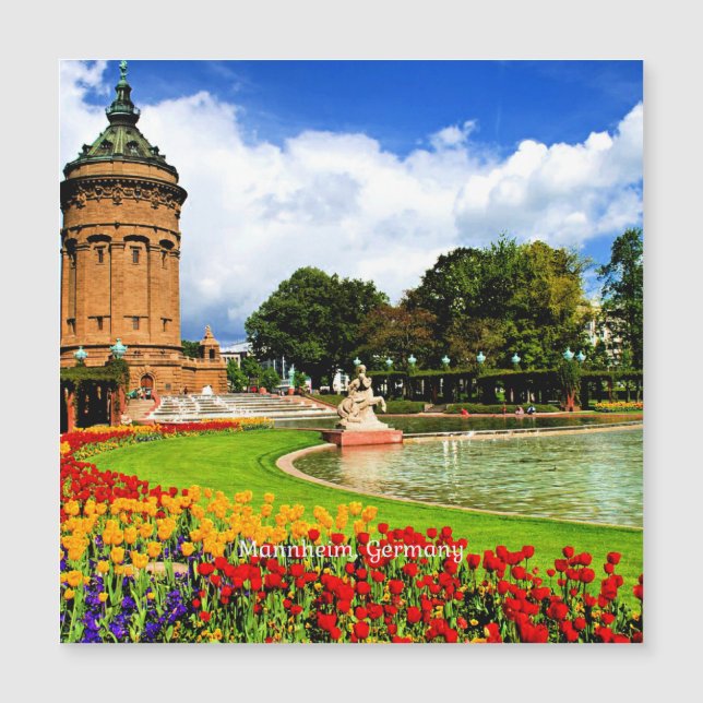 Mannheim, Deutschland schönes Landschaftsbild Magnetkarte (Vorderseite)