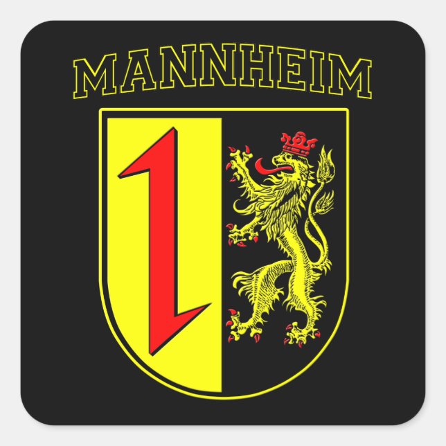 Mannheim Wappen/Crest Quadratischer Aufkleber (Vorderseite)