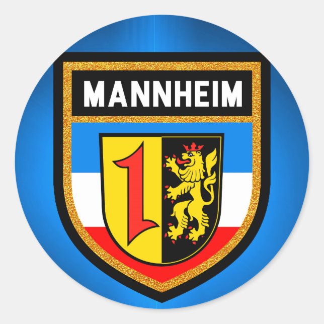 Mannheimer Flagge Runder Aufkleber (Vorderseite)