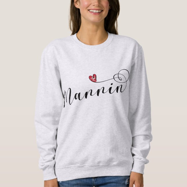 Mannin, Isle of Man Flag Herz, Manx Sweatshirt (Vorderseite)