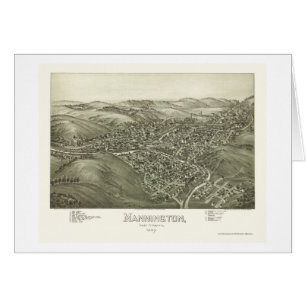 Mannington, WV panoramische Karte - 1897