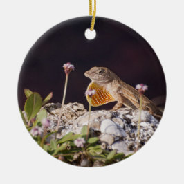 Männlich Brown Anole Lizard zeigt Trübung Keramik Ornament