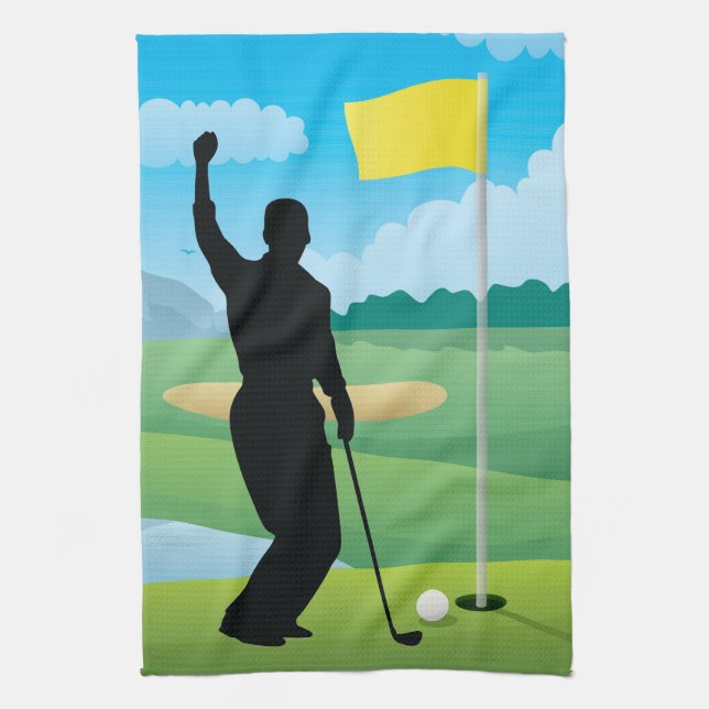 Männlich Golfer Design Golf Handtuch (Vertikal)