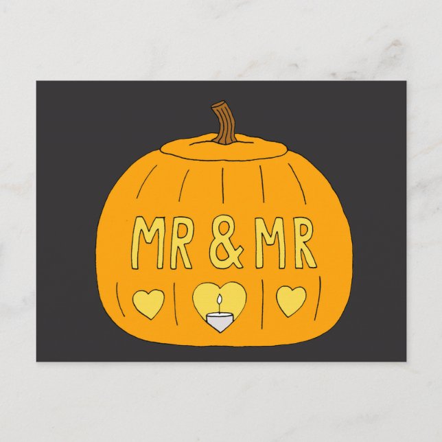 Männlich Halloween Gay Romance Postkarte (Vorderseite)